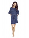 81-04 VIOLA beautiful dress with fashionable sleeves (jeans navy blue)