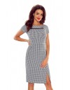 86-01 Trini elegancka sukienka z siateczkową wstawką (pepitka duża)