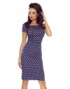 87-02 PAULA comfy everyday dress (NAVY IN PINK DOTS)