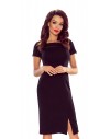 86-02 Trini elegancka sukienka z siateczkową wstawką (czarna)