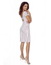 87-09 Paula comfy everyday dress (white in navy and red stripes)