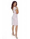 87-10 Paula comfy everyday dress (white in pink and navy stripes)