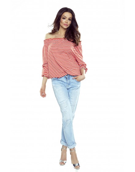 19-11 CROSSY - Spanish blouse (red stripes)