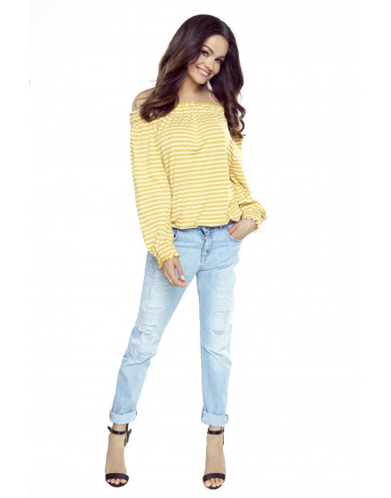 19-09 CROSSY - Spanish blouse (yellow stripes)