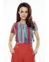64-10 ILONA - comfortable and elegant blouse (red-blue)