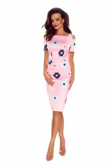85-07 Roxi comfy everyday dress (PINK IN NAVY FLOWERS)