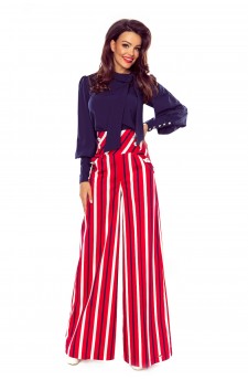91-17 Elegant trousers with high status (red in white and navy stripes)