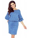 81-03 VIOLA urocza sukienka z modnymi rękawami (niebieski średni)