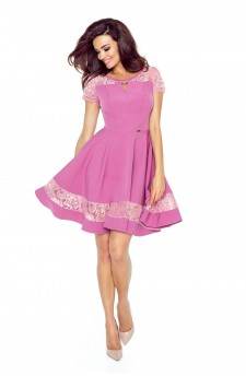 59-04 BIANCA – elegant dress with décolletage cut (DIRTY PINK)